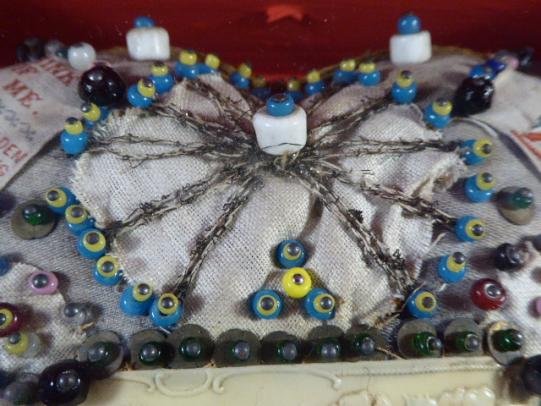 Framed Victorian Period Heart-Shaped Sweetheart Pincushion – “Sweet Memories” — image 6