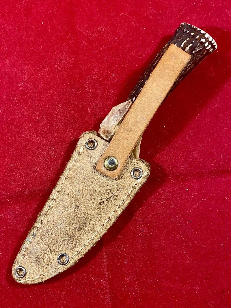 Mint Small German made Hunting Knife with Leather Sheath – Souvenir of Unterwasser Switzerland c1960 — image 2