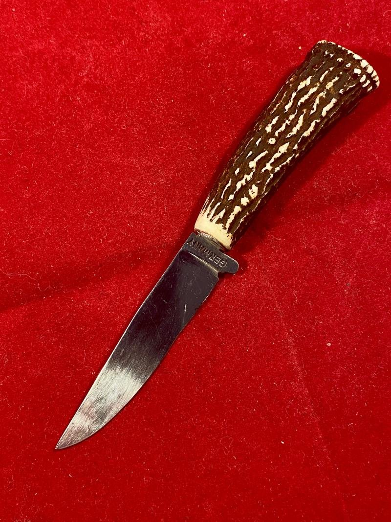 Mint Small German made Hunting Knife with Leather Sheath – Souvenir of Unterwasser Switzerland c1960 — image 6