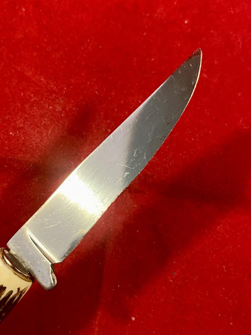 Mint Small German made Hunting Knife with Leather Sheath – Souvenir of Unterwasser Switzerland c1960 — image 9