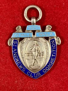 Antique English Hallmarked Silver & Enamel Watch Fob or Medal …