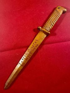 Unusual WW2 Belgium or Dutch POW made Wooden Bayonet Shaped …