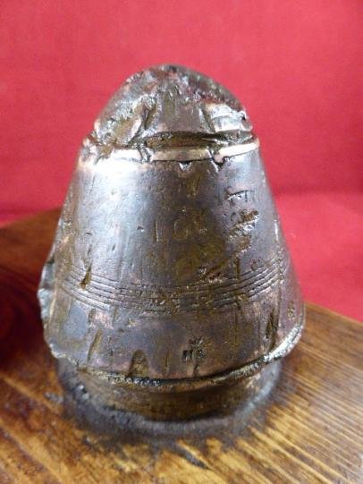 5 INERT Relic WW1 British Brass Fuse Heads from the SOMME Battlefields Mounted on an Oak Base — image 10