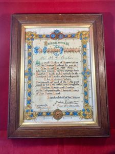 Rare Oak Framed “Citizens of Portsmouth” WW1 Certificate Presented by …