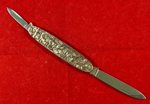 Mint Vintage German 'Hunting Deer' Scene - Double Bladed Penknife …