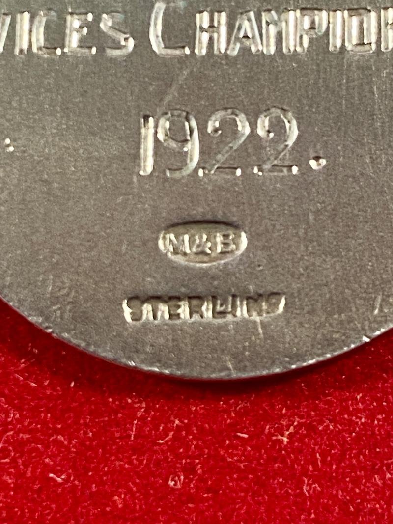 Small Sterling Silver Boxing Medal or Fob - Winner Team Novices Championship 1922 - 1st (Depot) Tank Battalion — image 8