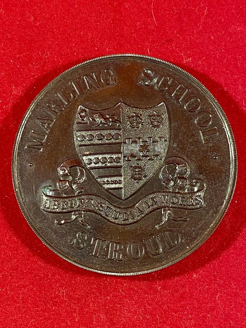 Antique Cased Bronze Medallion from Marling School Stroud Awarded for 220yds Athletic Race - to J.H. VINER in 1924 — image 3