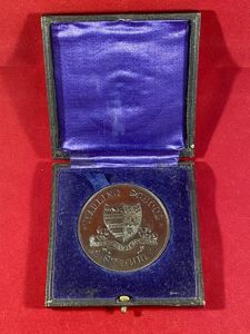 Antique Cased Bronze Medallion from Marling School Stroud Awarded for …