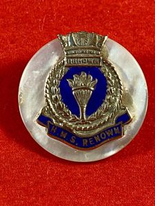 Royal Navy H.M.S. RENOWN Gilt Metal and Mother of Pearl …