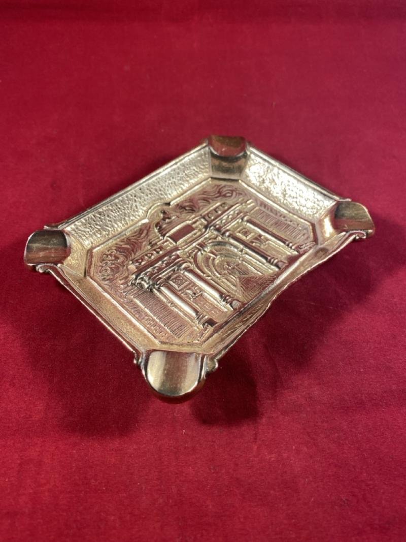 WW1 Souvenir Gilt Brass MENIN GATE Ashtray — image 5