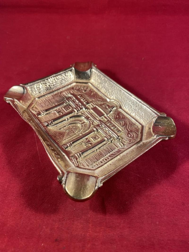 WW1 Souvenir Gilt Brass MENIN GATE Ashtray — image 6