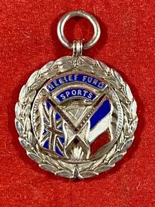 Unusual WW1 Hallmarked Silver and Enamel Medal - “Relief Fund …