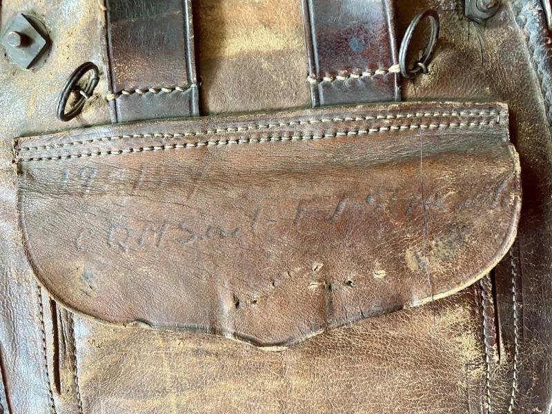 Rare WW1 Period 48th Canadian Highlanders Horse Hair and Leather Sporran Named to CQMS – Sgt Major Frank James Stinson — image 9