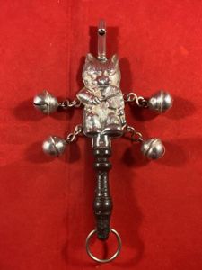 A Vintage Silver-Plated Baby Rattle & Whistle in form of …