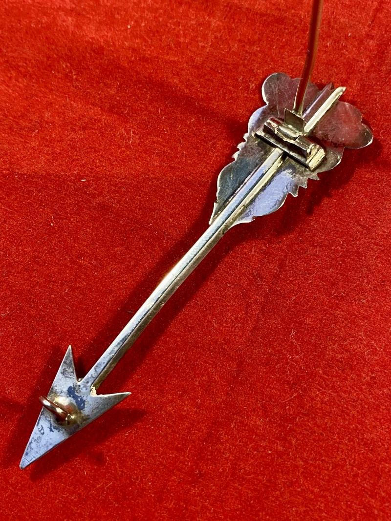 Victorian Engraved Sterling Silver Cupids Arrow Brooch c1870 — image 7