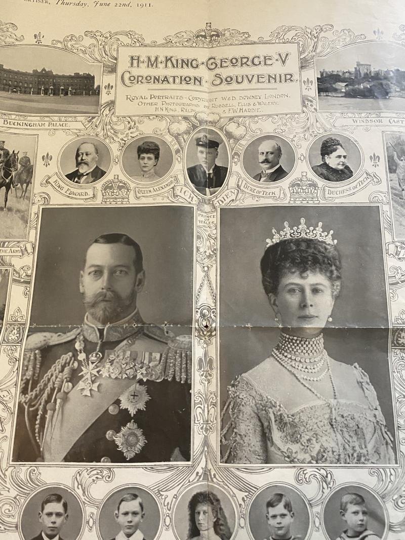 Large George V Coronation Souvenir Poster – Supplement to The St. Austell Star and Cornish Advertiser June 22nd 1911 — image 2