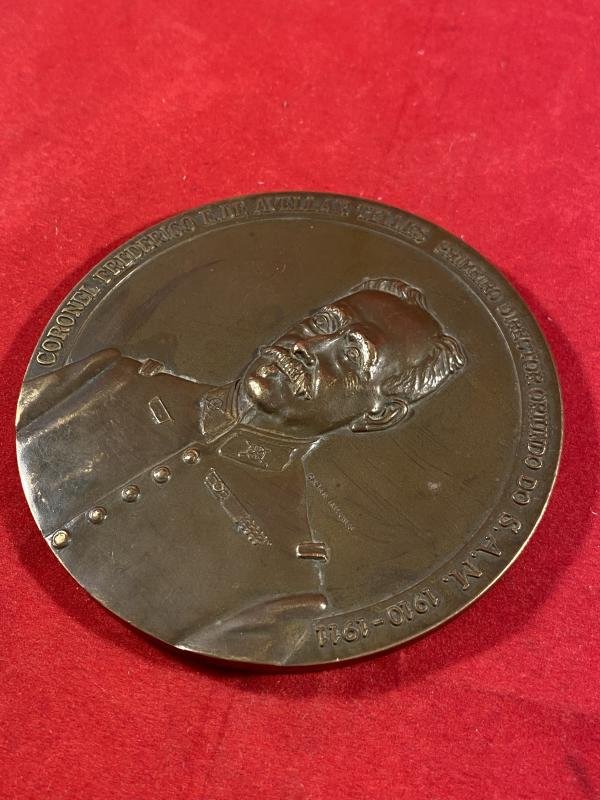 Vintage Bronze Limited Edition Commemorative Medallion - Coronel Frederico E. de Avellar Telles - Portuguese Military 1981 — image 9