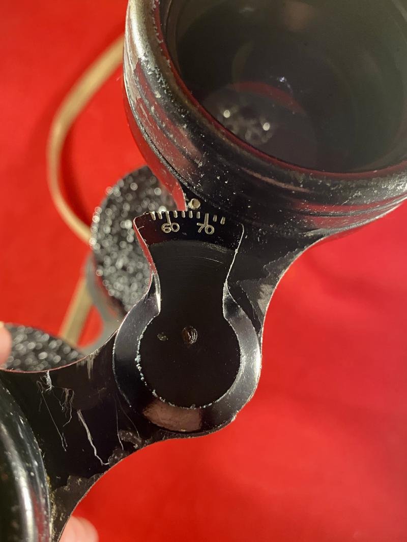 Pair Of WW2 British R.A.F. Mk 4 Aircraft/U-Boat Spotting Binoculars with Rubberised Eye Shields and Canvas Strap — image 10