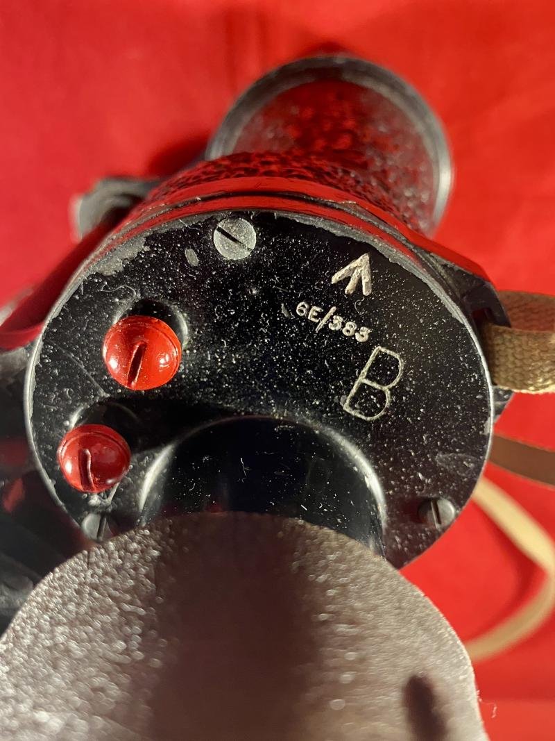 Pair Of WW2 British R.A.F. Mk 4 Aircraft/U-Boat Spotting Binoculars with Rubberised Eye Shields and Canvas Strap — image 5