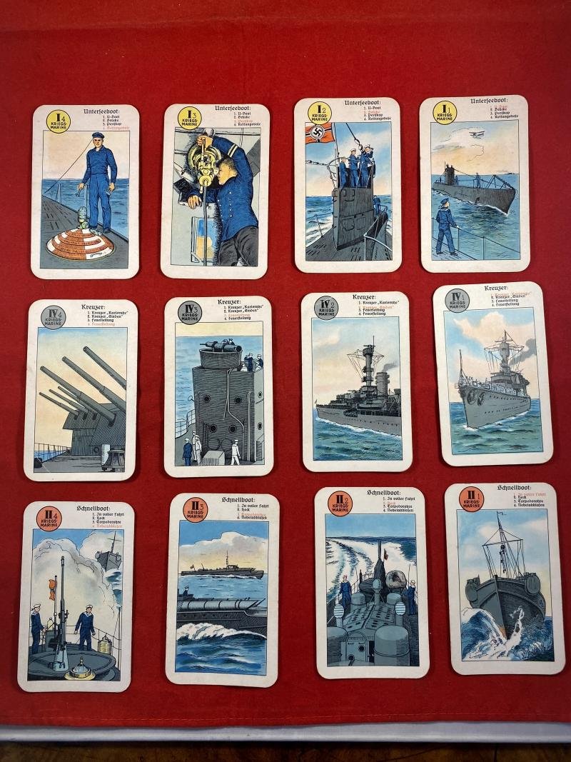 WW2 German Card Game - Wehrmachts Quartett Kriegsmarine – Owner Named and Dated 1942 — image 5