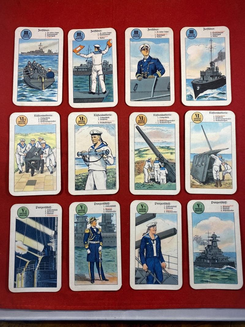 WW2 German Card Game - Wehrmachts Quartett Kriegsmarine – Owner Named and Dated 1942 — image 6