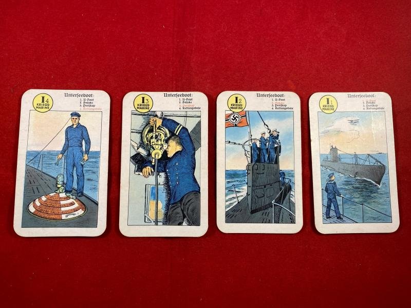 WW2 German Card Game - Wehrmachts Quartett Kriegsmarine – Owner Named and Dated 1942 — image 7