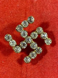 Antique Swastika Brooch made with Faux Diamonds Set in Gilt …