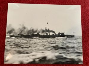 10” X 8” B&W Photo of H.M.S Porcupine at Spithead …