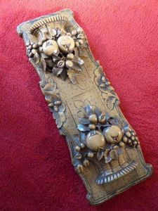 Antique Black Forest Carved Wood Extendable Book Rack