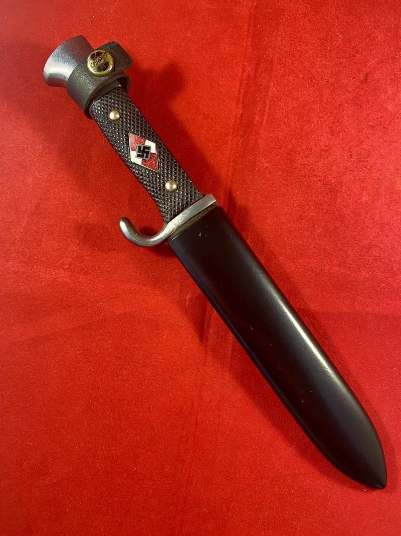 Original Early 1933-1936 Hitler Youth Knife by Rare Maker GRAWISO with faint Blut und Ehre! Motto — image 2
