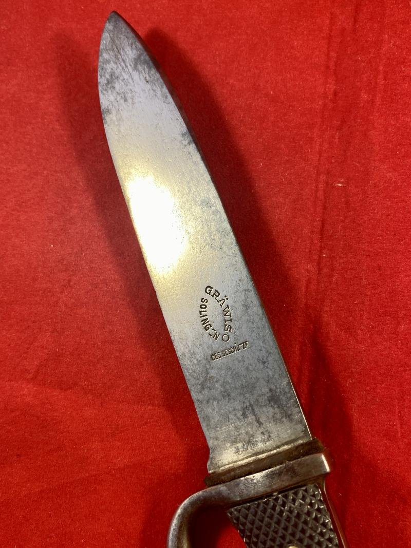 Original Early 1933-1936 Hitler Youth Knife by Rare Maker GRAWISO with faint Blut und Ehre! Motto — image 7