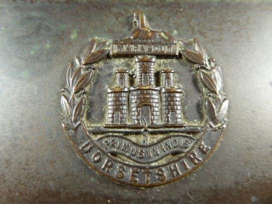 WW2 Period Large Bronzed Copper Cigarette Box Linked to The Dorsetshire Regiment — image 2