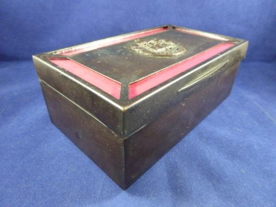 WW2 Period Large Bronzed Copper Cigarette Box Linked to The Dorsetshire Regiment — image 3