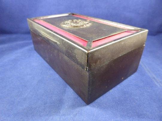WW2 Period Large Bronzed Copper Cigarette Box Linked to The Dorsetshire Regiment — image 4