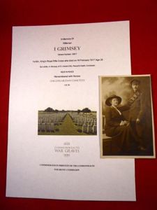 Poignant WW1 Sepia Photo Post Card – Ike and Edith …