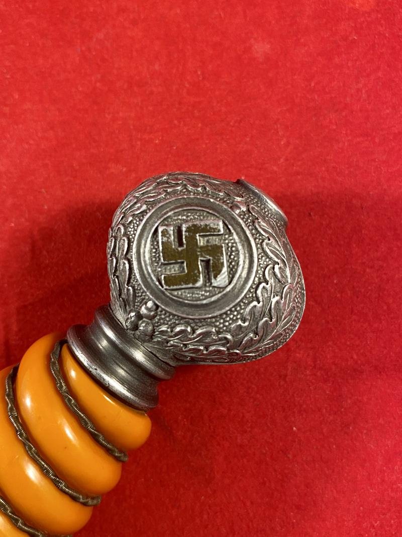 WW2 German 2nd Model Luftwaffe Dagger by ALCOSO with Beautiful Dark Orange Grip — image 10