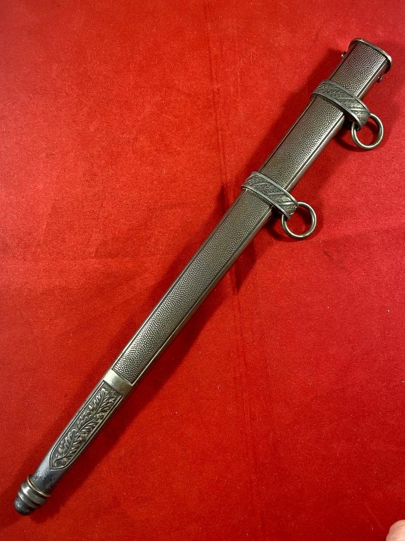 WW2 German 2nd Model Luftwaffe Dagger by ALCOSO with Beautiful Dark Orange Grip — image 5