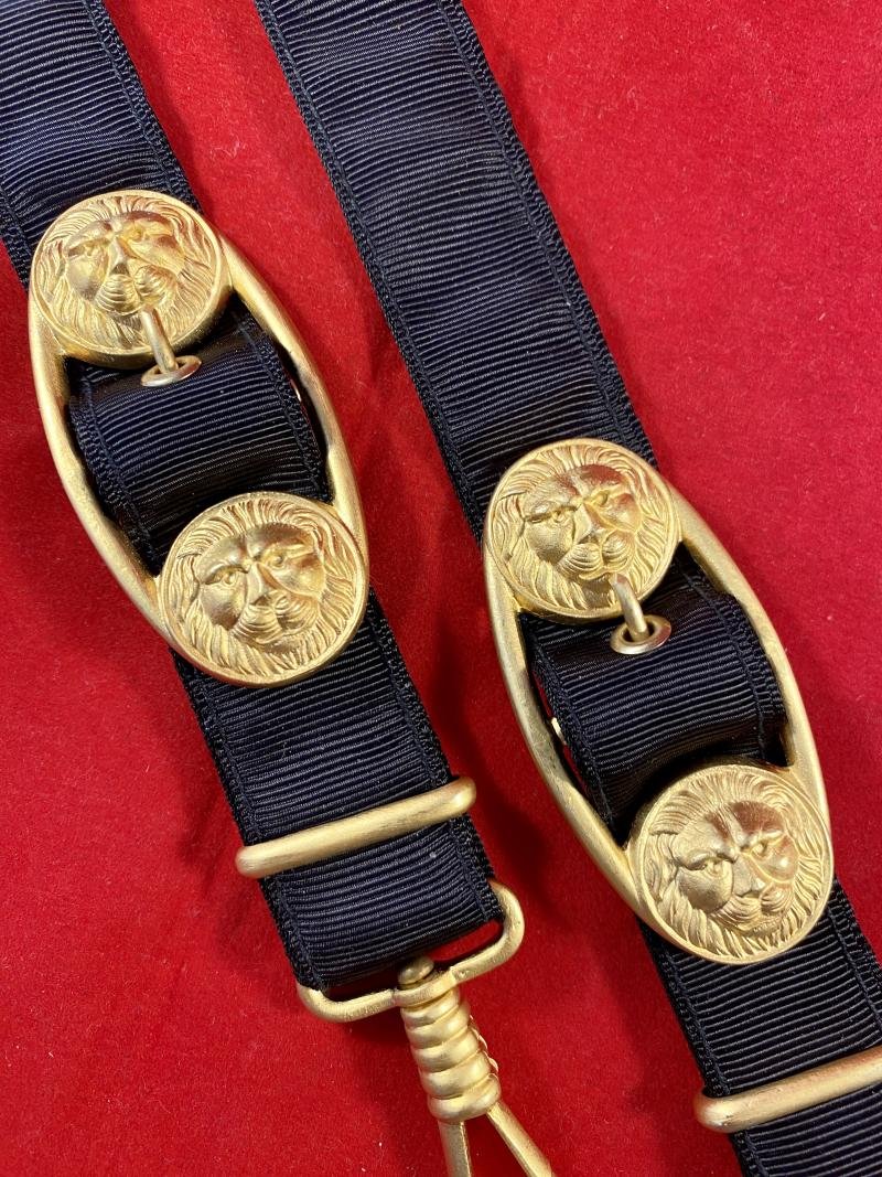 Third Reich Gilt Aluminium “Lion Face” Kriegsmarine Dagger Hangers — image 2