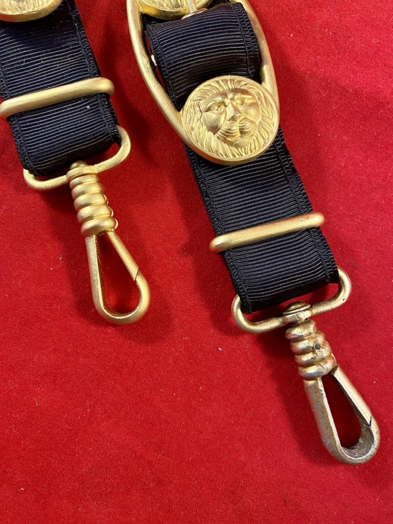 Third Reich Gilt Aluminium “Lion Face” Kriegsmarine Dagger Hangers — image 3