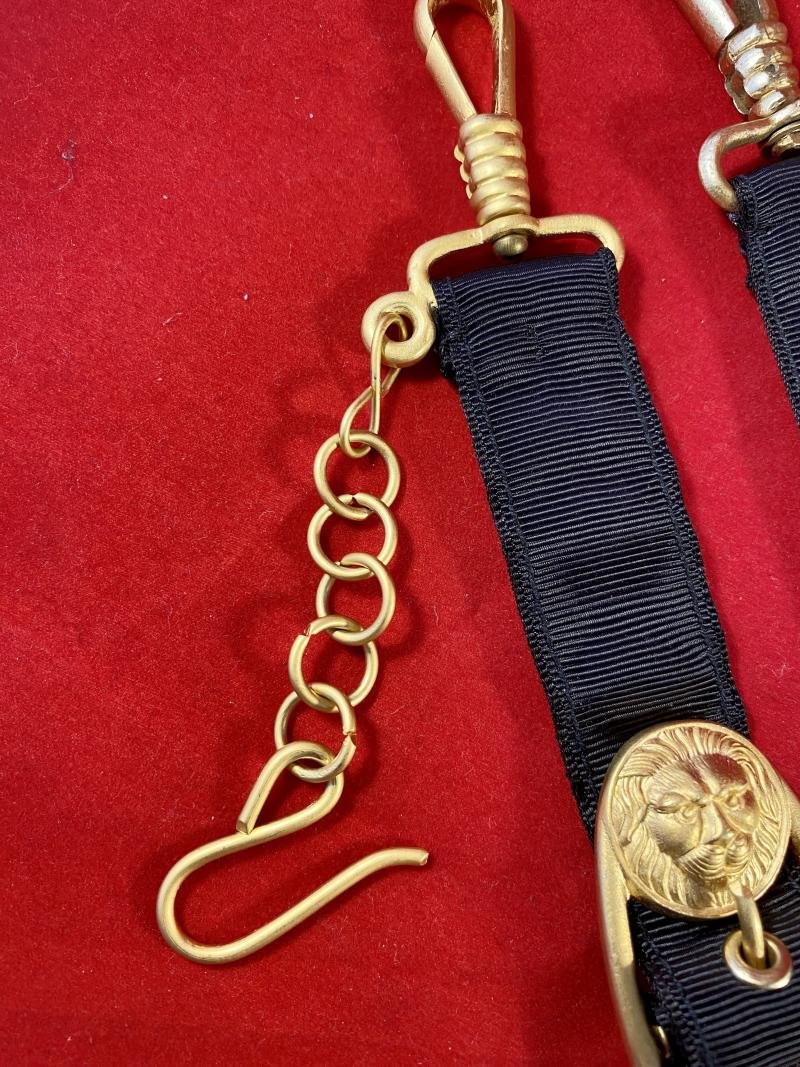 Third Reich Gilt Aluminium “Lion Face” Kriegsmarine Dagger Hangers — image 5