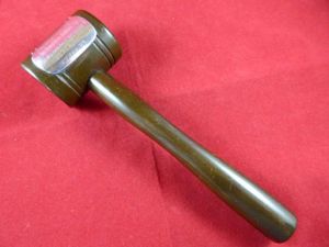 Unique WW1 H.M.S. ALBION Lignum Vitae Gavel with Engraved Silver …