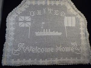 WW1 'Welcome Home' Hand Made Crochet Knitted Tea Cosy – …