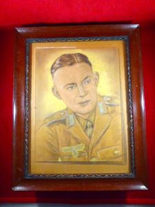 WW2 German Pastel Painted Portrait of a German Army Officer …