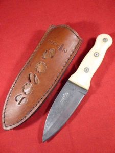 Vintage PERKIN Special Edition Damascus Collector's Hunting Knife with Leather …