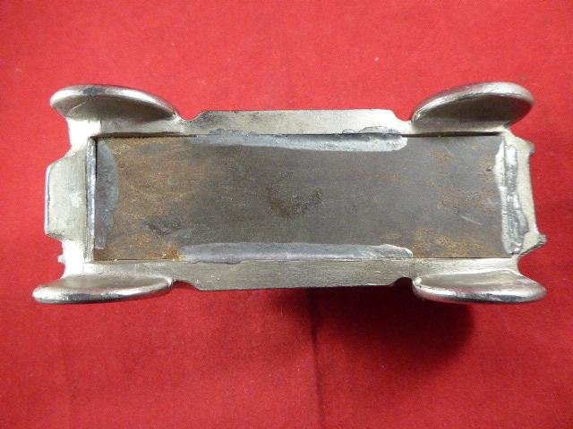 Large Antique Nickel Plated Metal Car Pincushion — image 8