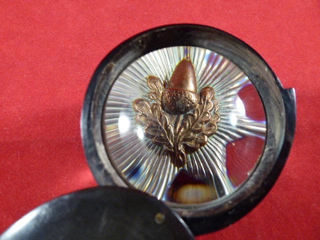 Rare Large Antique Victorian Horn Cased Magnifying Glass - Single Lens Loupe — image 7