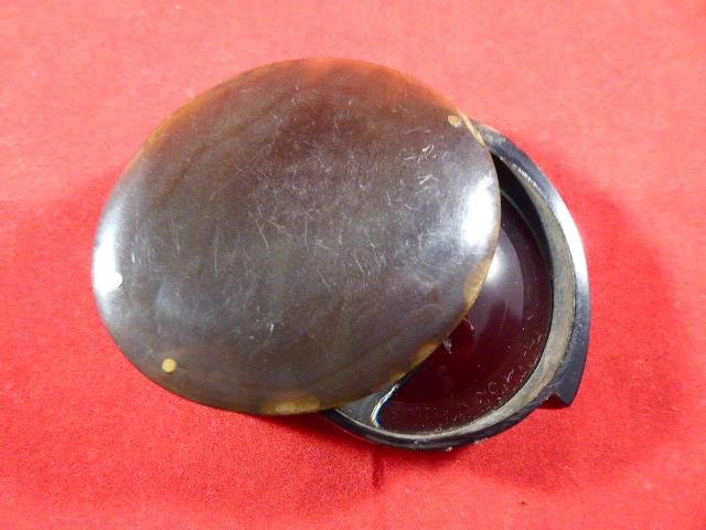 Rare Large Antique Victorian Horn Cased Magnifying Glass - Single Lens Loupe — image 9