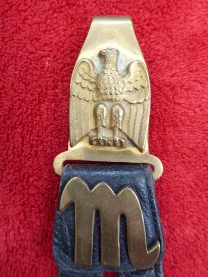 WW2 MVSN Fascist Senior Italian Officer's Dagger with rare Leather Hanger and Portepee — image 3