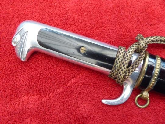 WW2 MVSN Fascist Senior Italian Officer's Dagger with rare Leather Hanger and Portepee — image 6