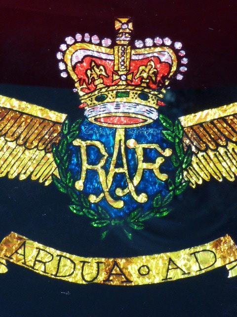 Unusual Vintage RAF Logo Picture made from Multi-Coloured Foil — image 3
